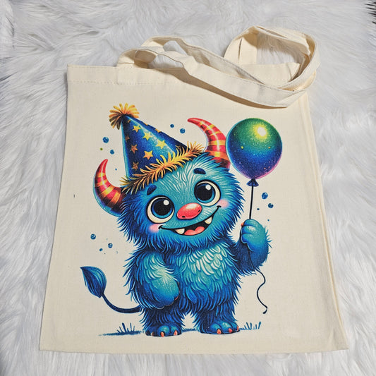 “Blue Monster” Halloween Tote (Canvas Tote)