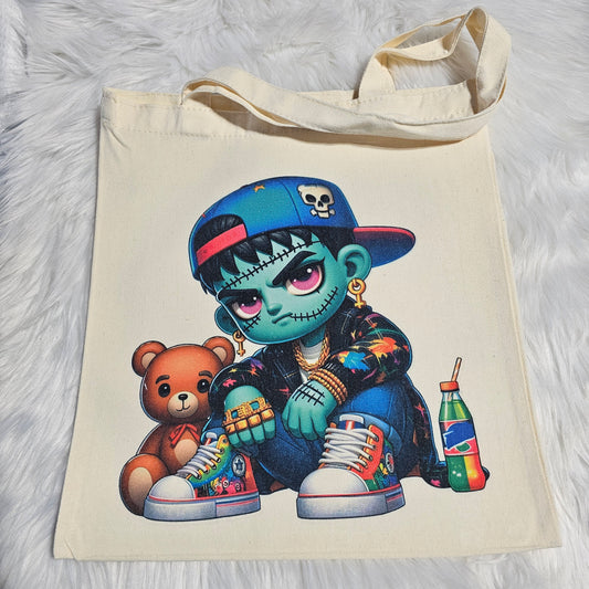 “Li’l Gangsta” Frankenstein Tote (Canvas Tote)