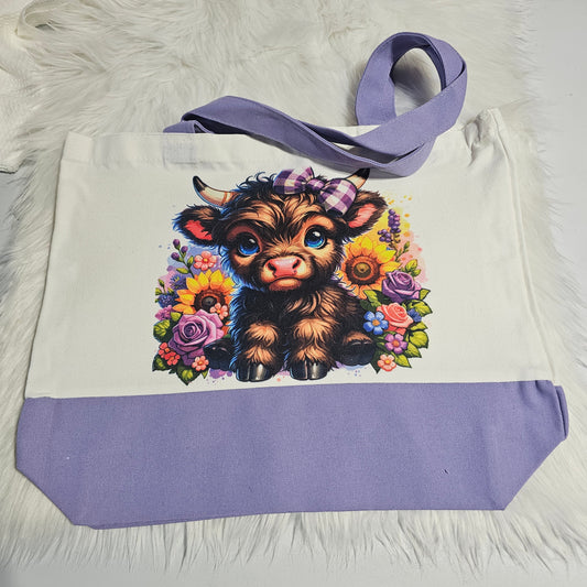 “Highland Flowers” Large Tote (Canvas Tote)