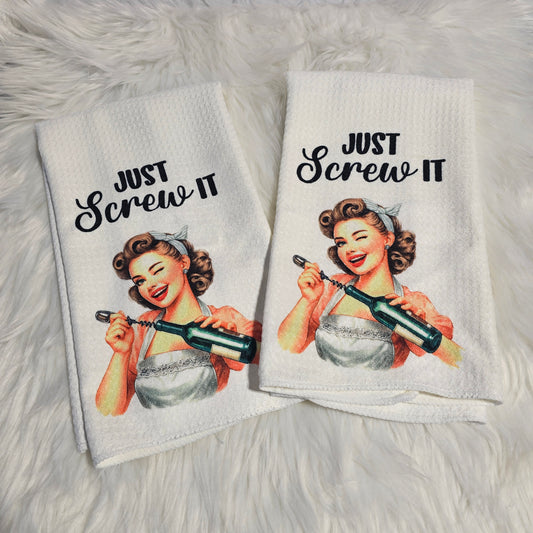 “Just Screw It” Wine Towel Set