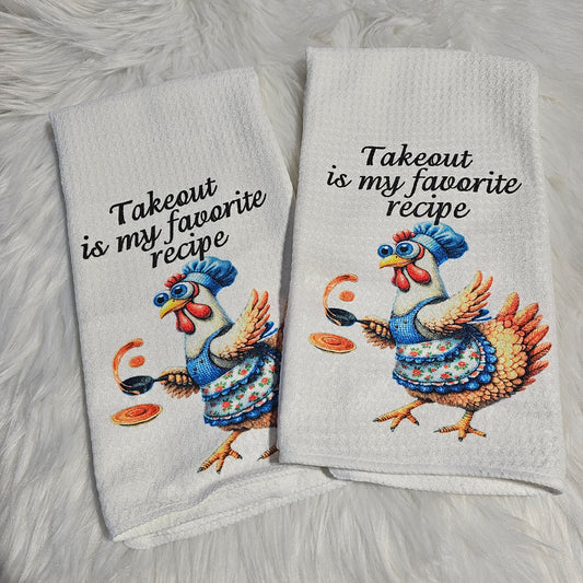 “Takeout Is My Favorite Recipe” Towel Set