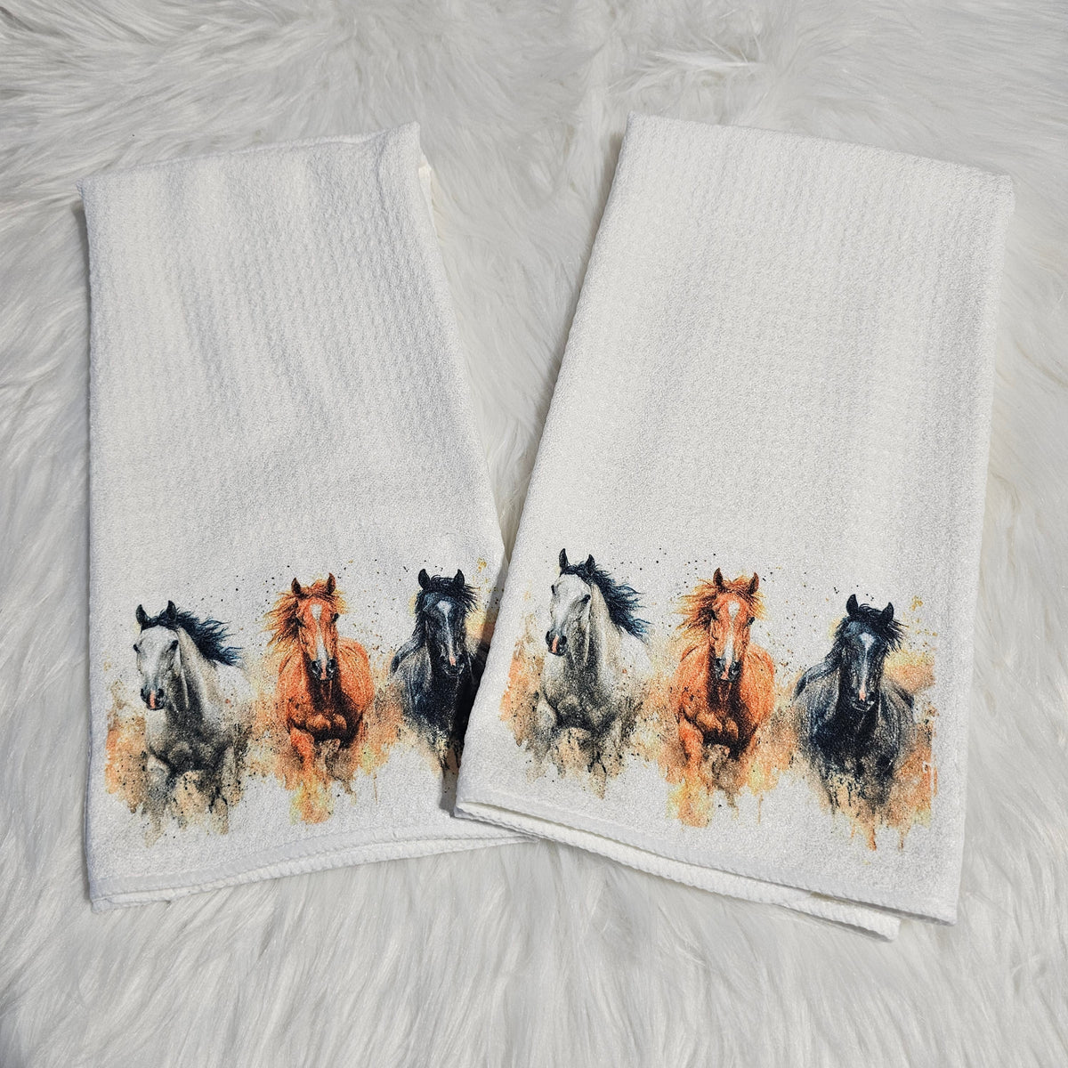 Running Horses Towel Set