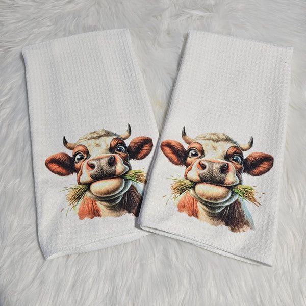 Munchin' Cow Face Towel Set
