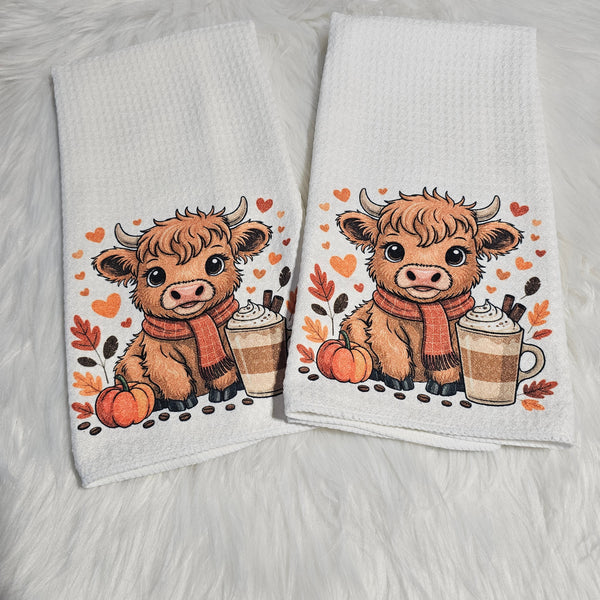 Latte Highland Calf Towel Set