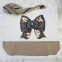 Cowprint & Turquoise Bow Large Tote