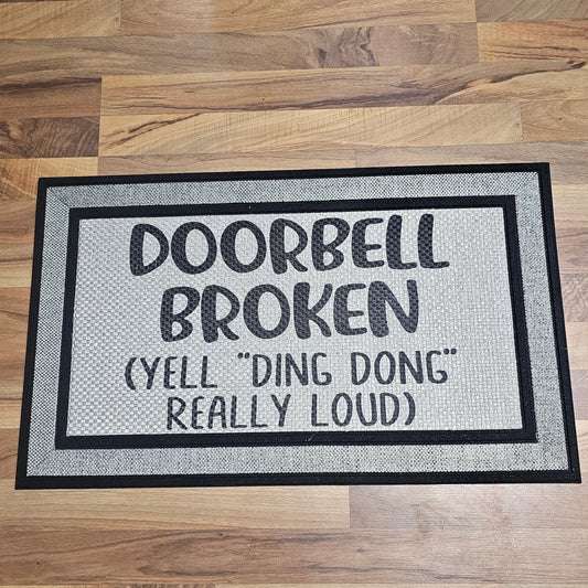 “Ding-Dong” Broken Doorbell – Everyday – Indoor/Outdoor Welcome Mat