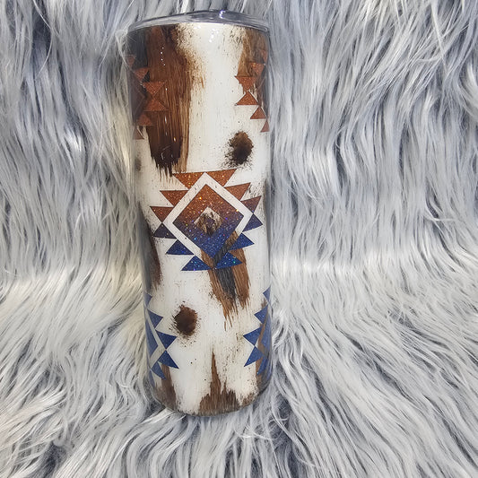 20 oz Tri-Color Orange & Royal Ombre