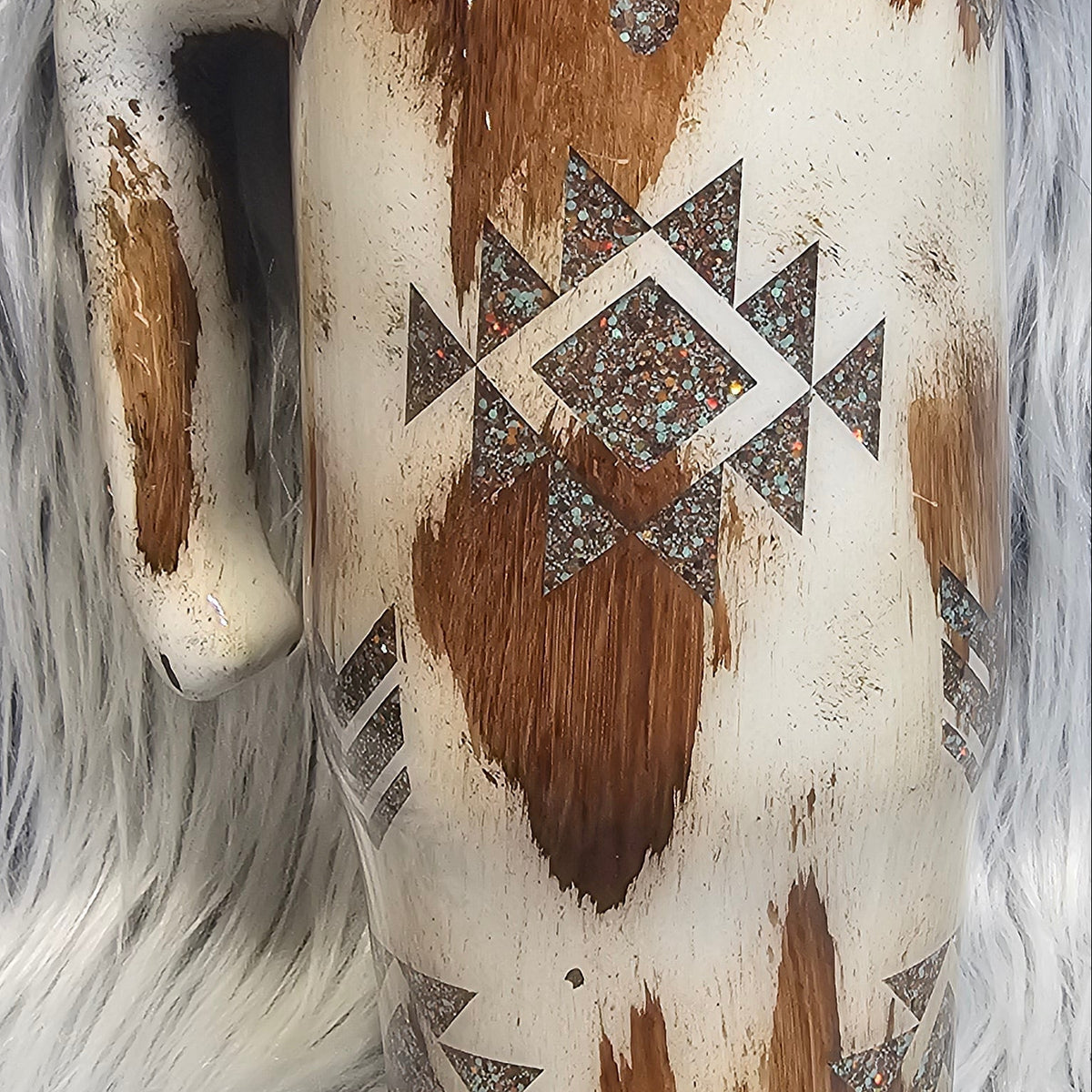 30 oz Brown Cowhide Tumbler
