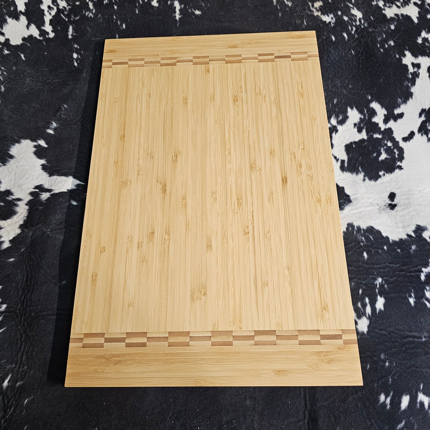 Bamboo Cutting Board with Butcher Block Inlay