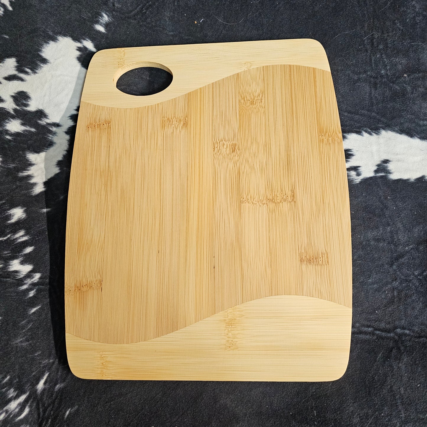Bamboo Two-Tone Cutting Board with Handle
