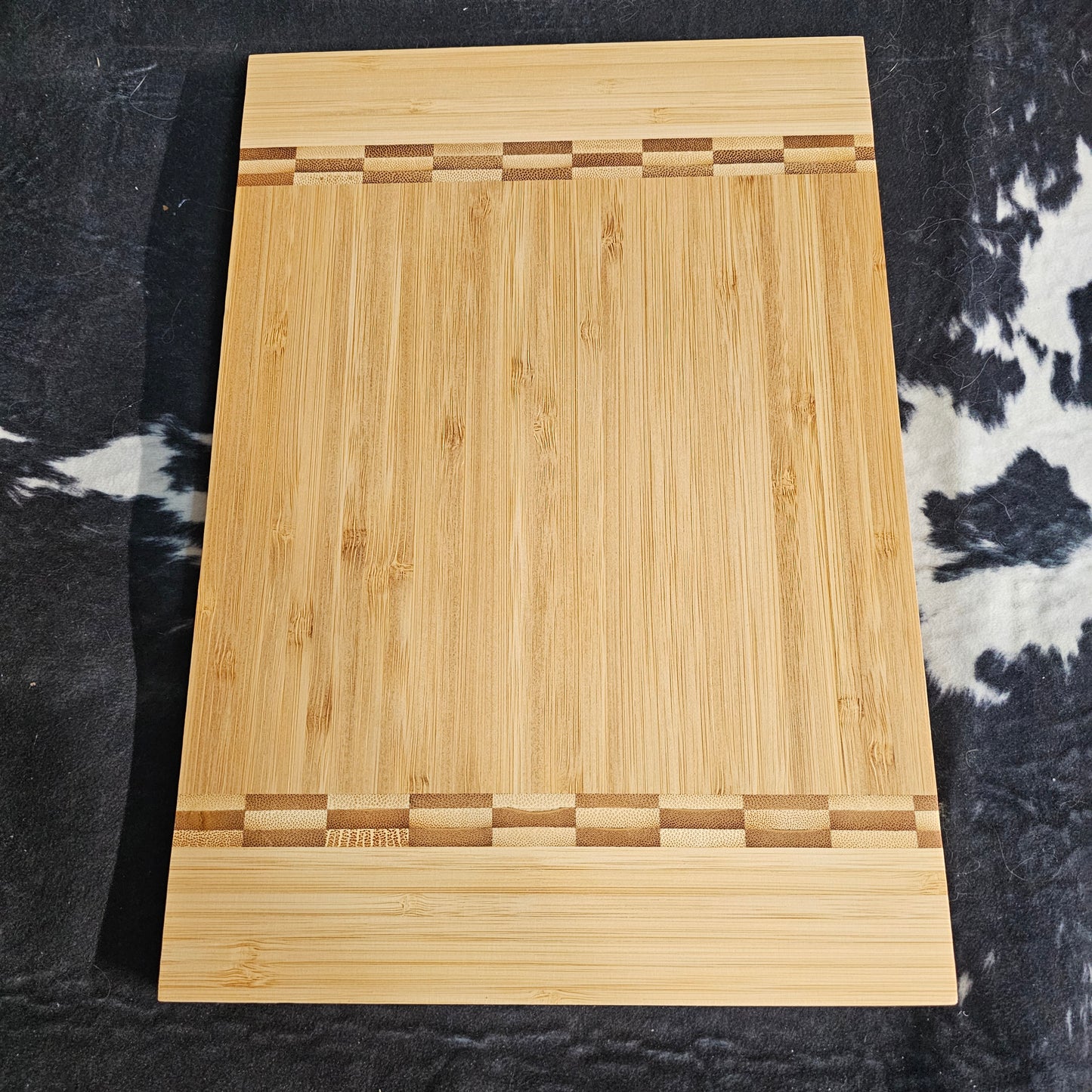 Bamboo Cutting Board with Butcher Block Inlay