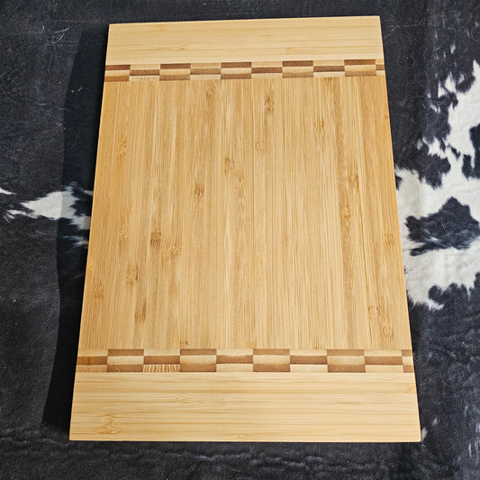 Bamboo Cutting Board with Butcher Block Inlay