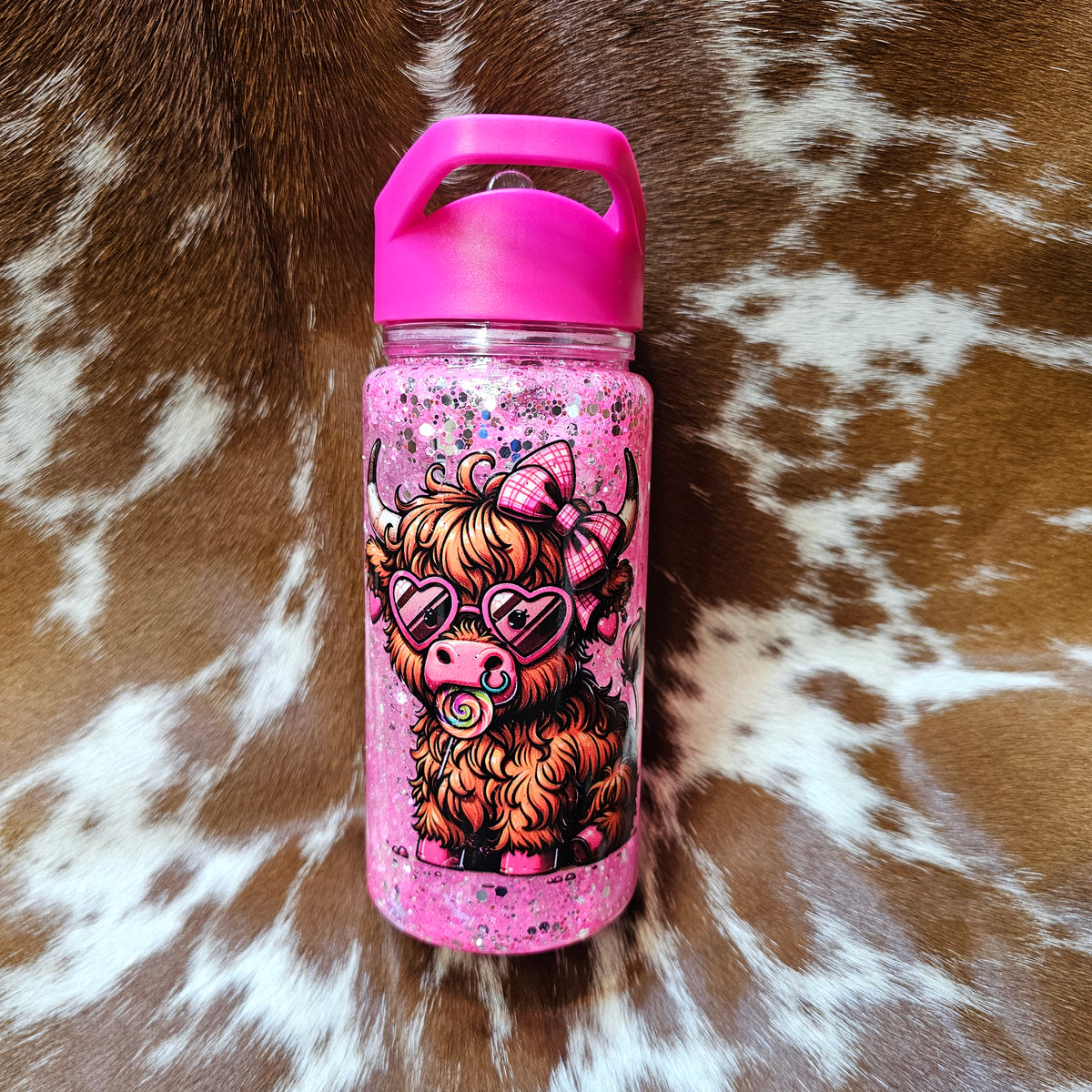 Fluffy Cow Crystal Waterbottle