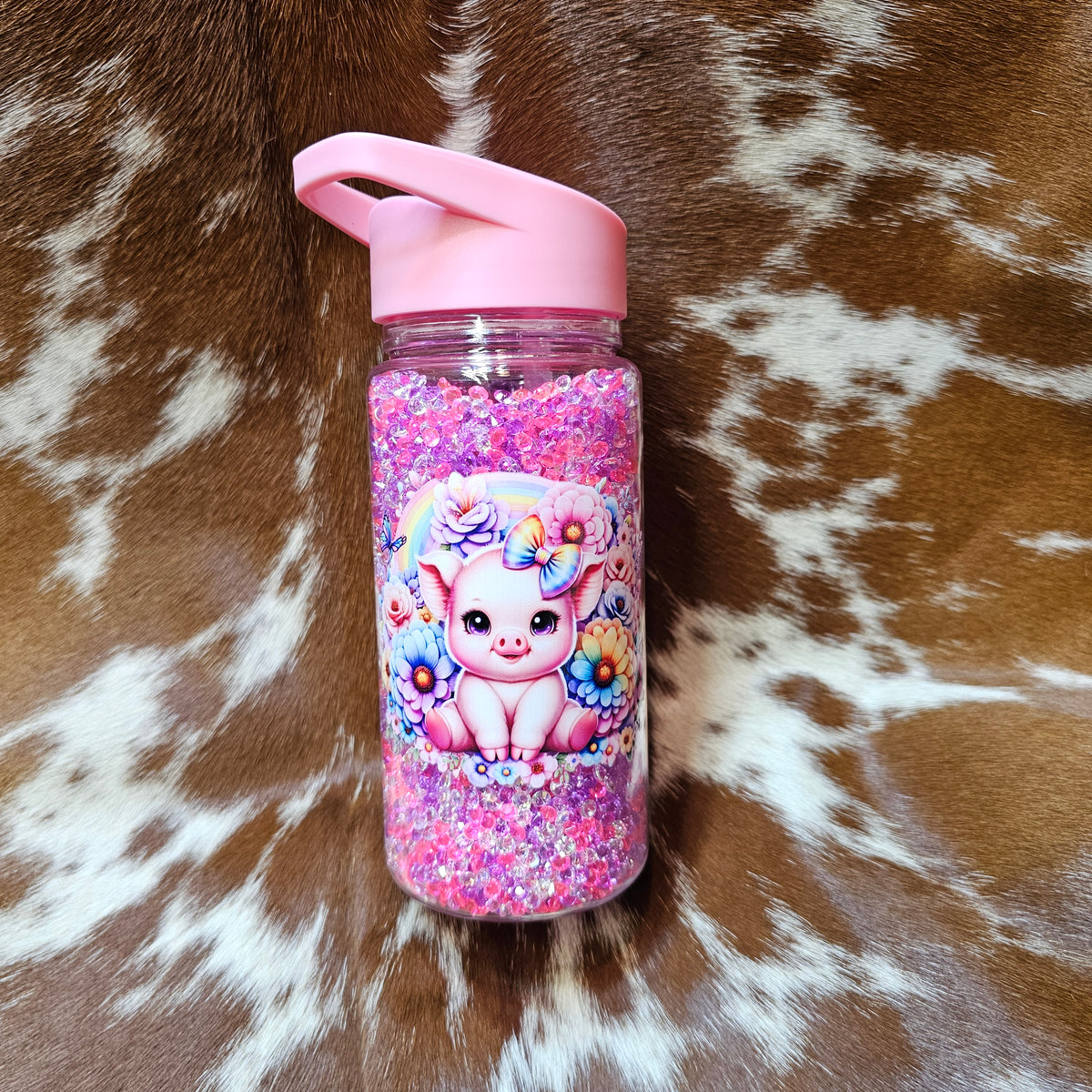 Flower Piglet Crystal Waterbottle