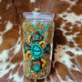 Turquoise Cross Sunflower Tumbler