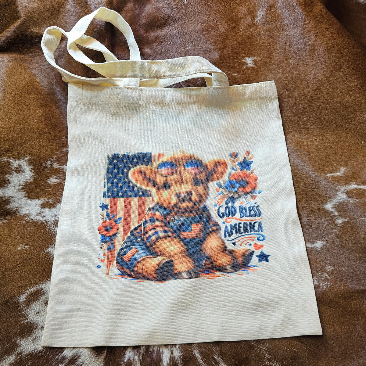 Baby Cow "God Bless America" Tote