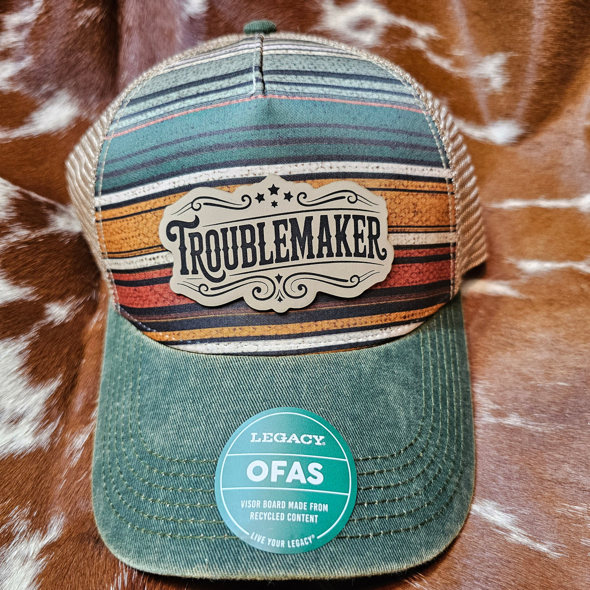"Troublemaker" Serape Stripe Trucker