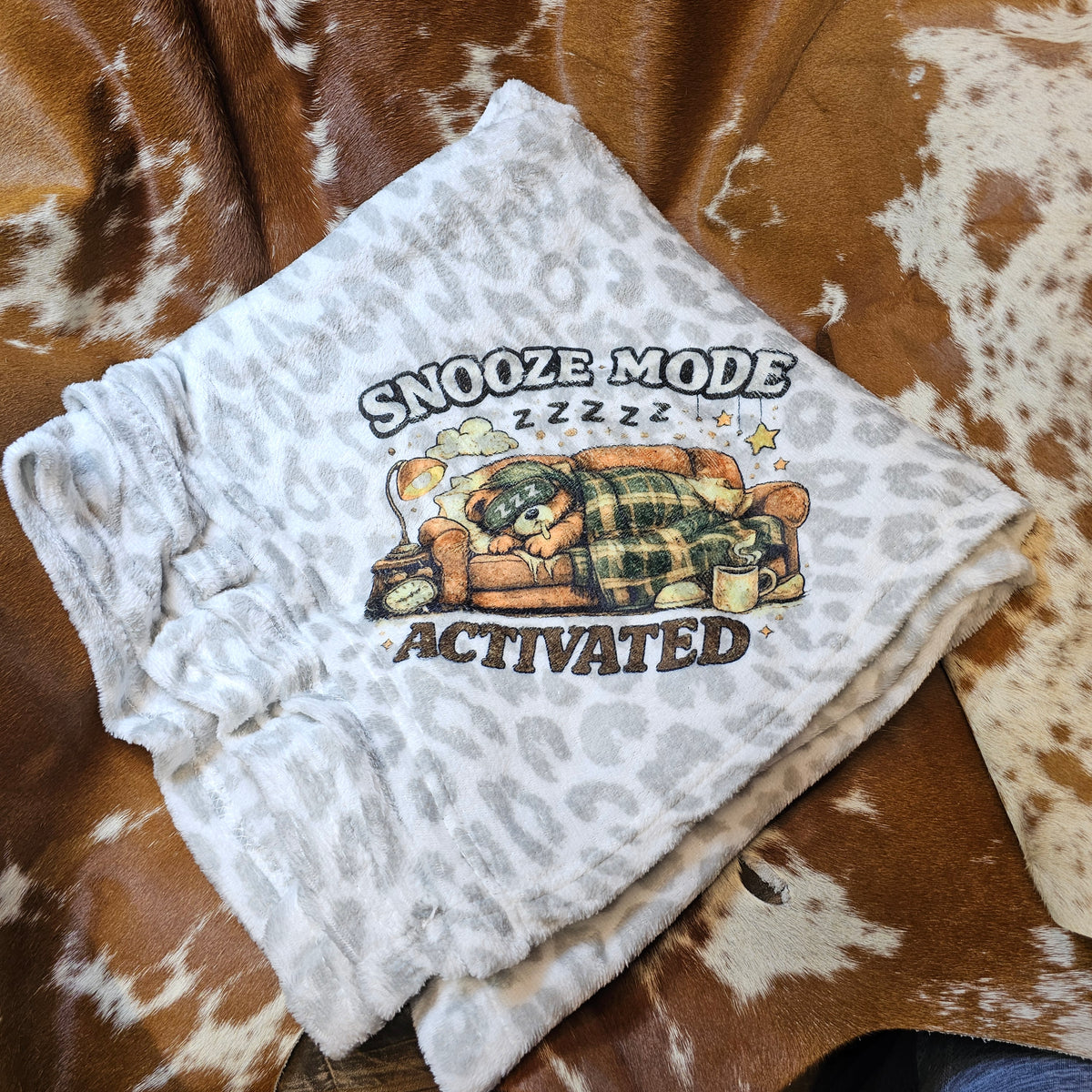 "Snooze Mode Activated" Sleepy Bear Blanket