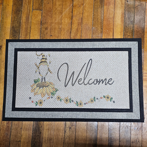 "Welcome" Sunflower & Bumblebee Mat