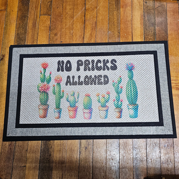 "No Pricks Allowed" Cactus Mat