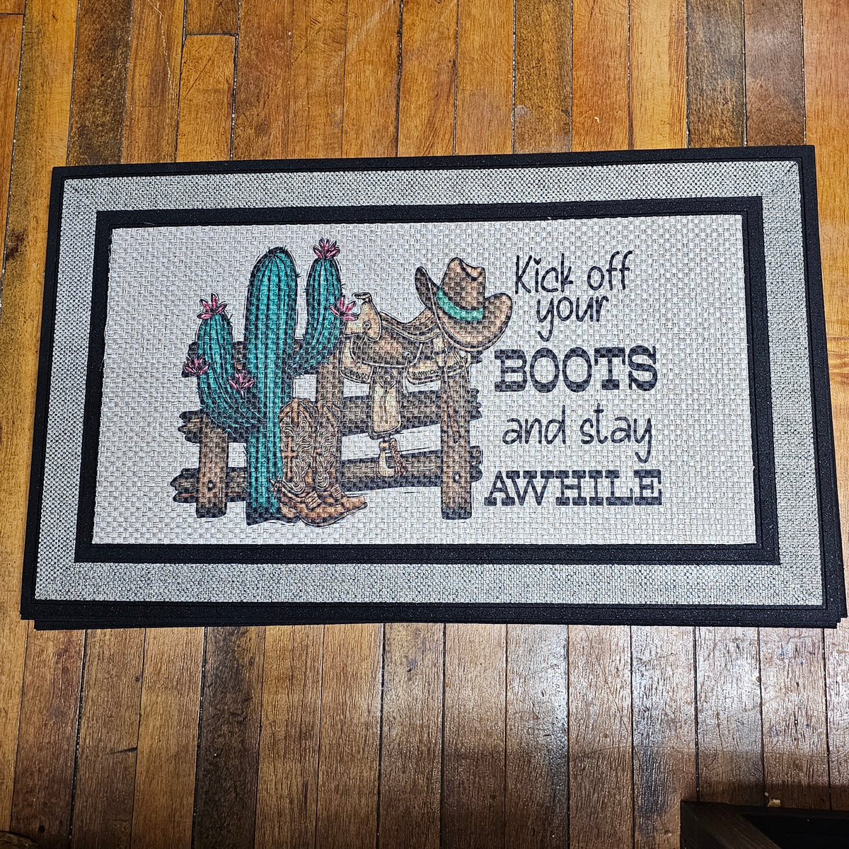 "Kick Off Your Boots" Cactus Mat