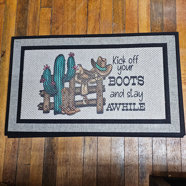 "Kick Off Your Boots" Cactus Mat