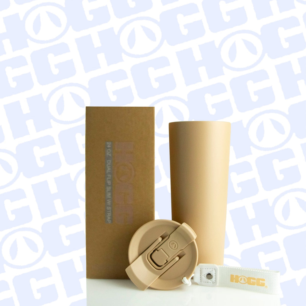 Custom 24oz Dual Flip Slim Tumbler with Strap