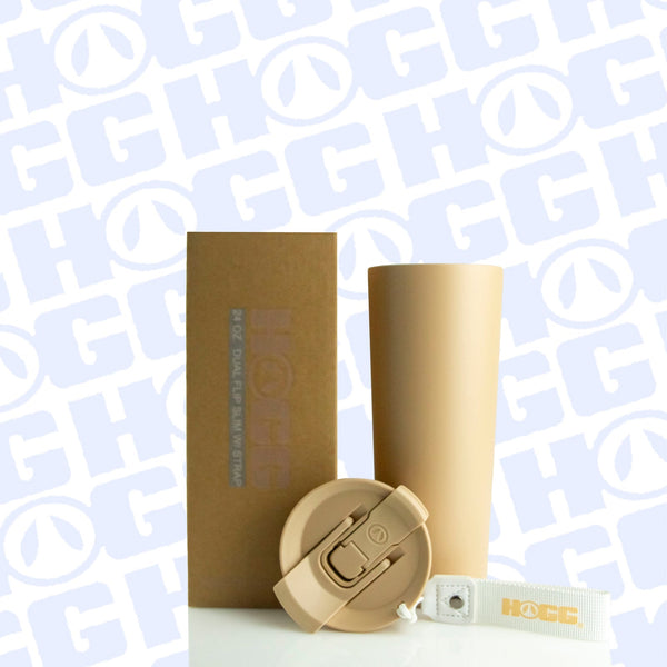 Custom 24oz Dual Flip Slim Tumbler with Strap