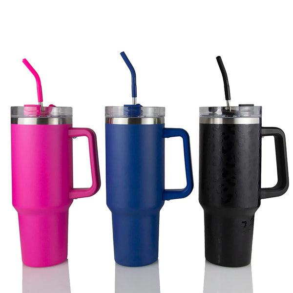 Custom 40oz Powder Coated Traveler Tumbler
