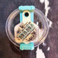 Cow tag shaped lid tag for tumbler customization
