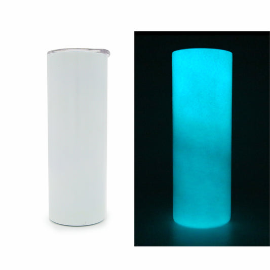 20 oz Sublimation White to Blue Glow – Glow Up Your Cup