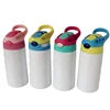 12 oz Sublimation Kid Water Bottle – Green with Pink Lid – Cute and Tough Like Them