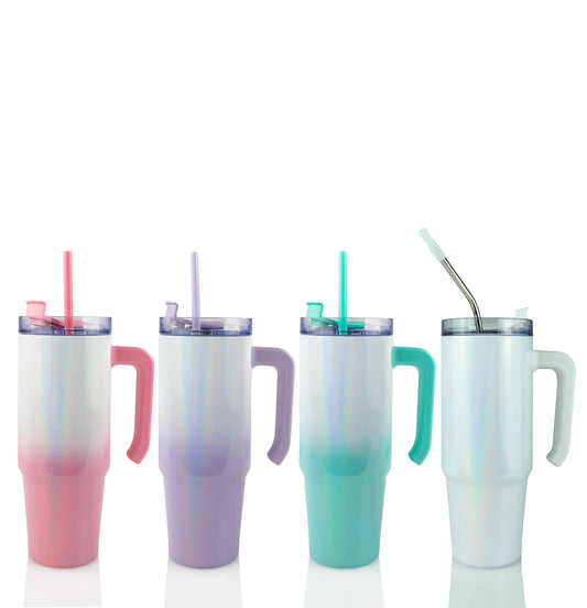 30 oz Sublimation Grippy Tumbler – Holographic Ombre