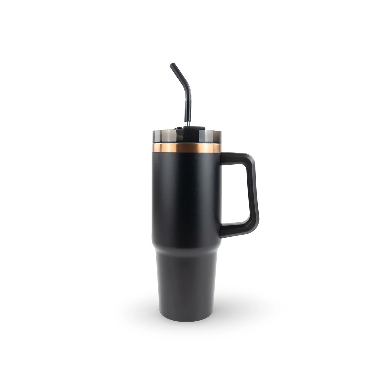 Custom 30oz Powder Coated Traveler Tumbler with Electroplated Underlay