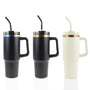 Custom 30oz Powder Coated Traveler Tumbler with Electroplated Underlay