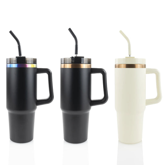 30oz Powder Coated Traveler Tumbler with Electroplated Underlay