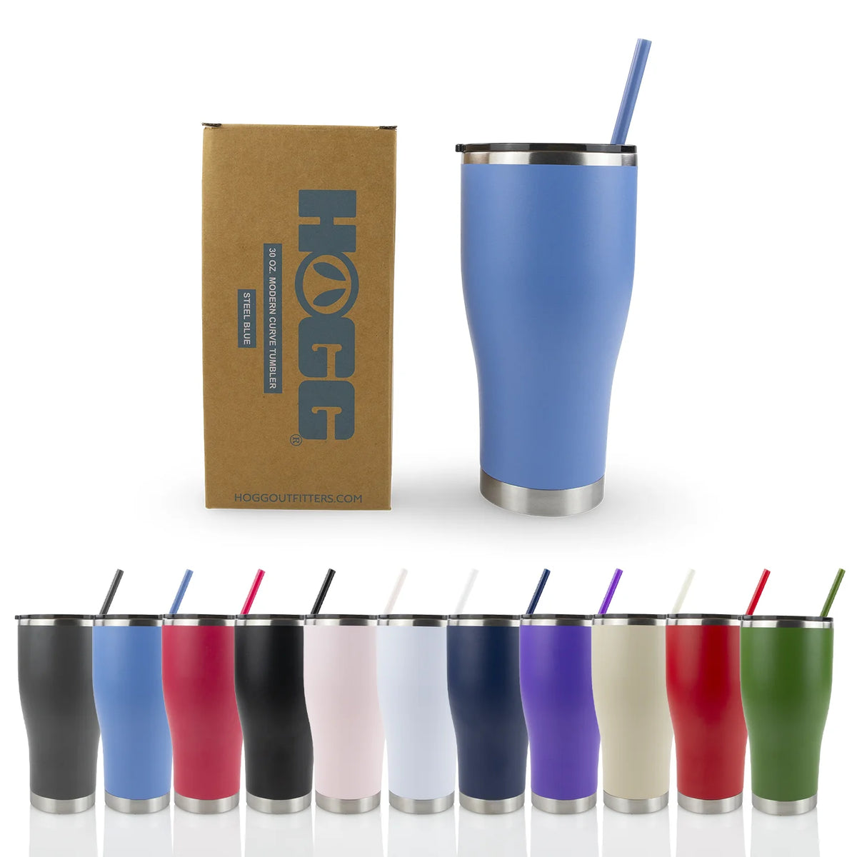Custom 30oz Powder Coated Modern Curve Tumbler