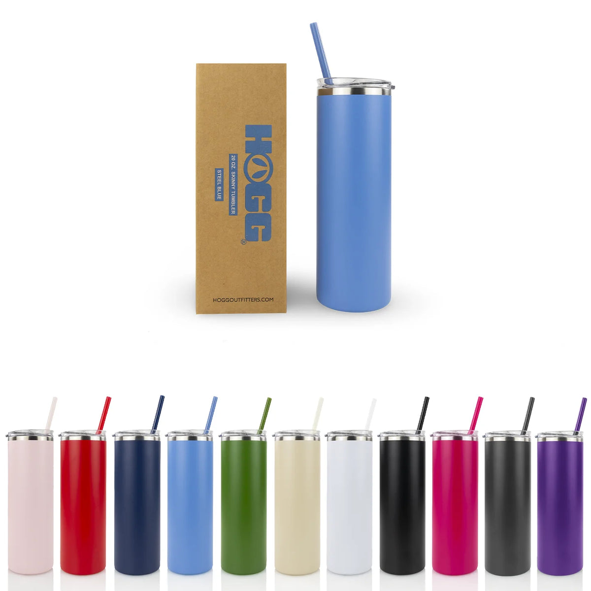 Custom 20oz Powder Coated Skinny Tumbler