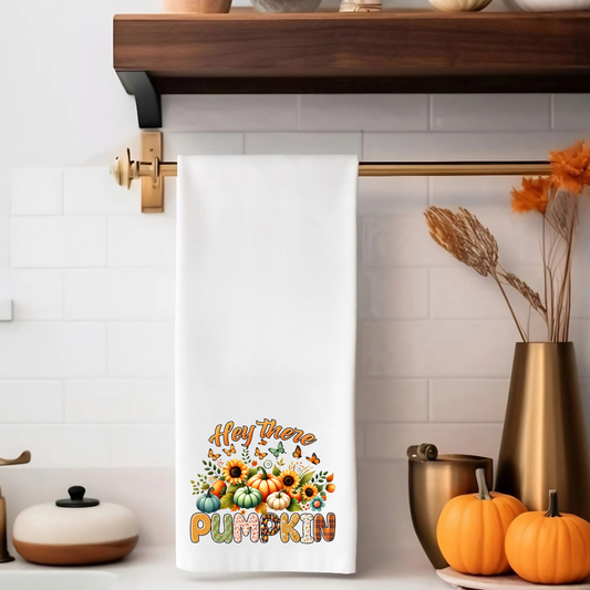 Towel-Hey There Pumpkin with custom gift design