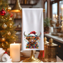 Towel-Highland Christmas Lights with custom gift design