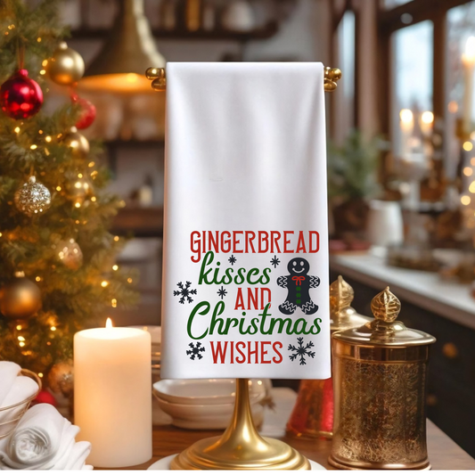 Towel-Gingerbread Kisses with custom gift design