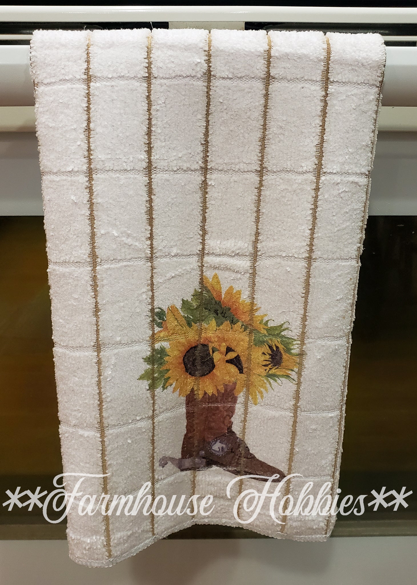 Towel Set (2) Western Sunflower Home Decor/Accessories Farmhouse Hobbies   