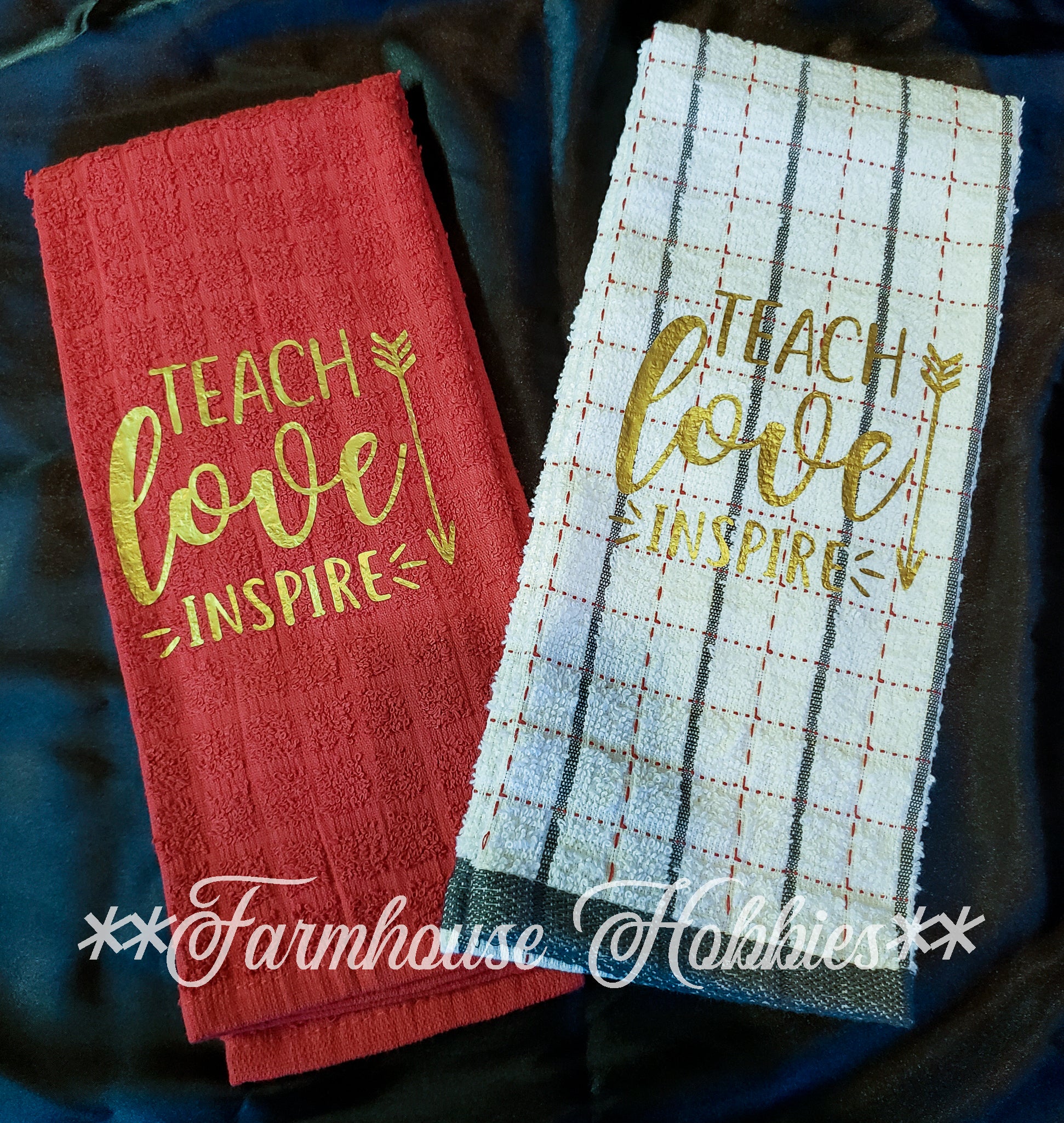 Towel Set (2) Teach Love Inspire Home Decor/Accessories Farmhouse Hobbies   