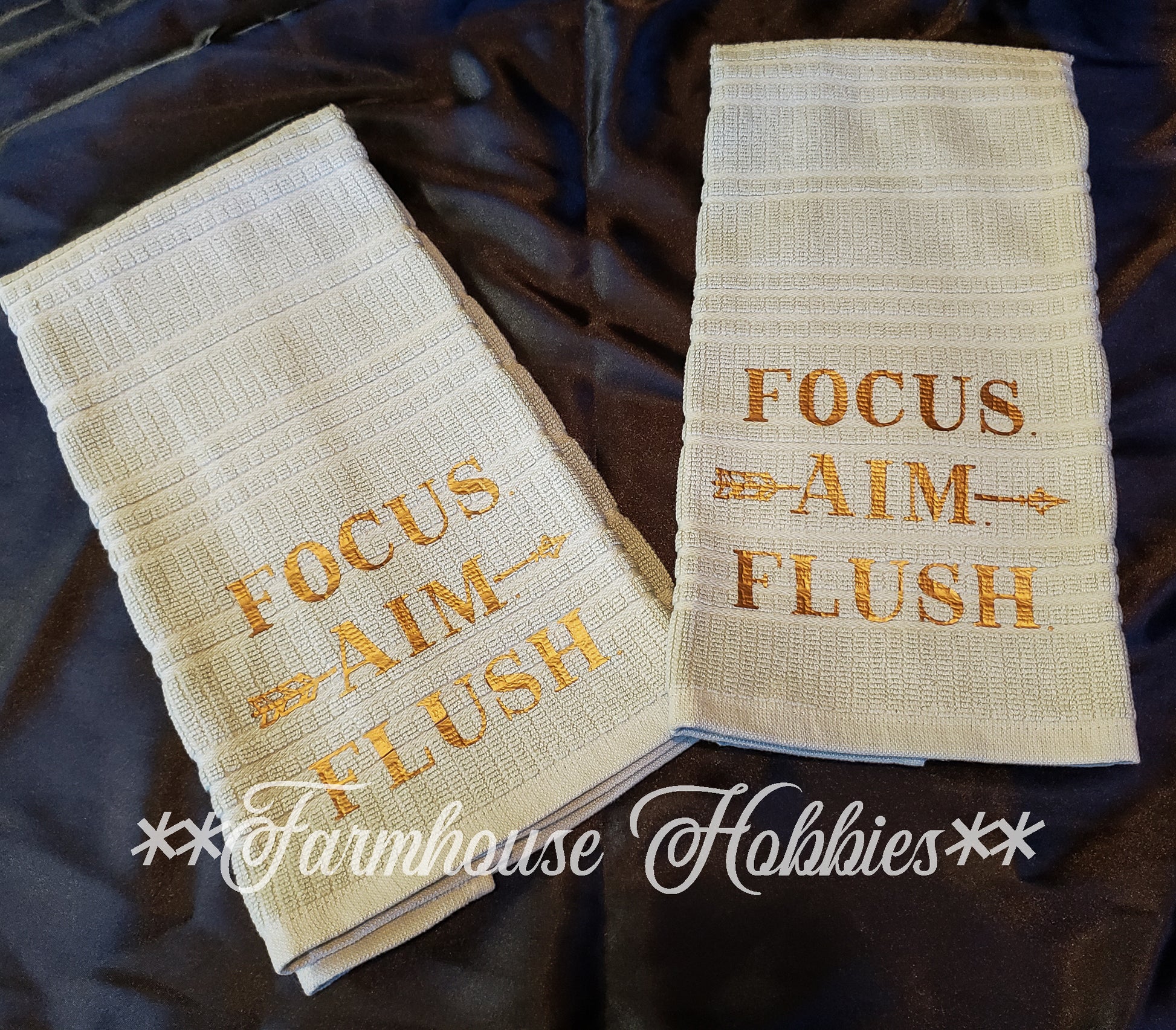 Towel Set (2) Focus Aim Flush Home Decor/Accessories Farmhouse Hobbies   