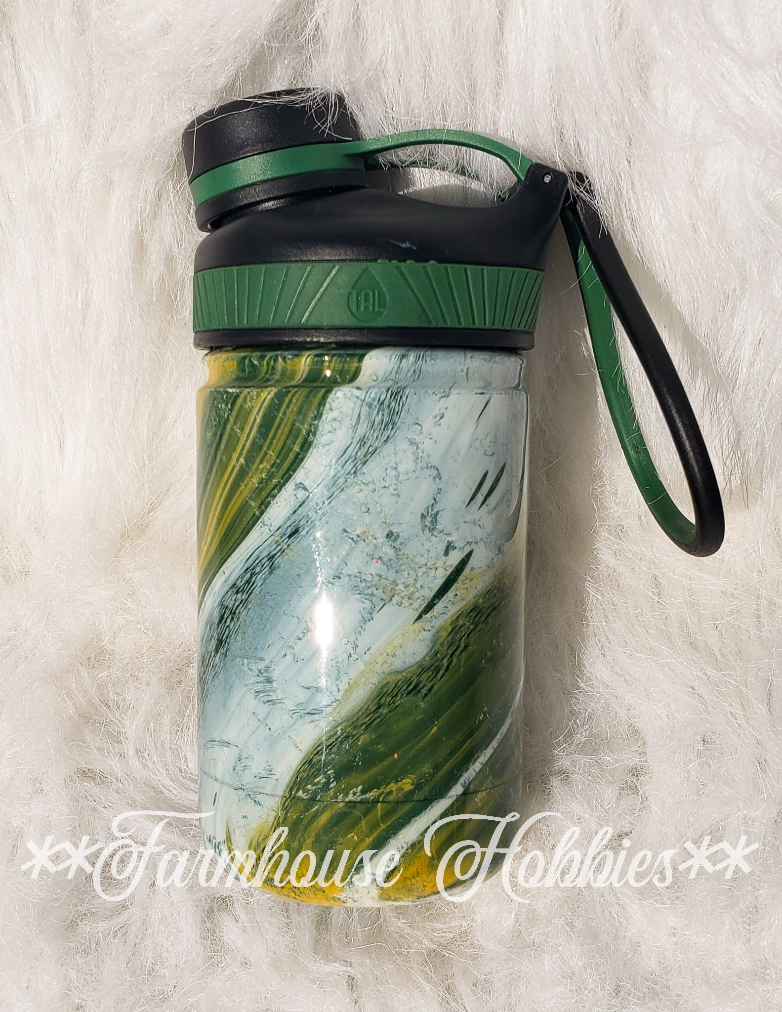 Yellow & Green Kids Water Bottle RTS Drinkware Farmhouse Hobbies   