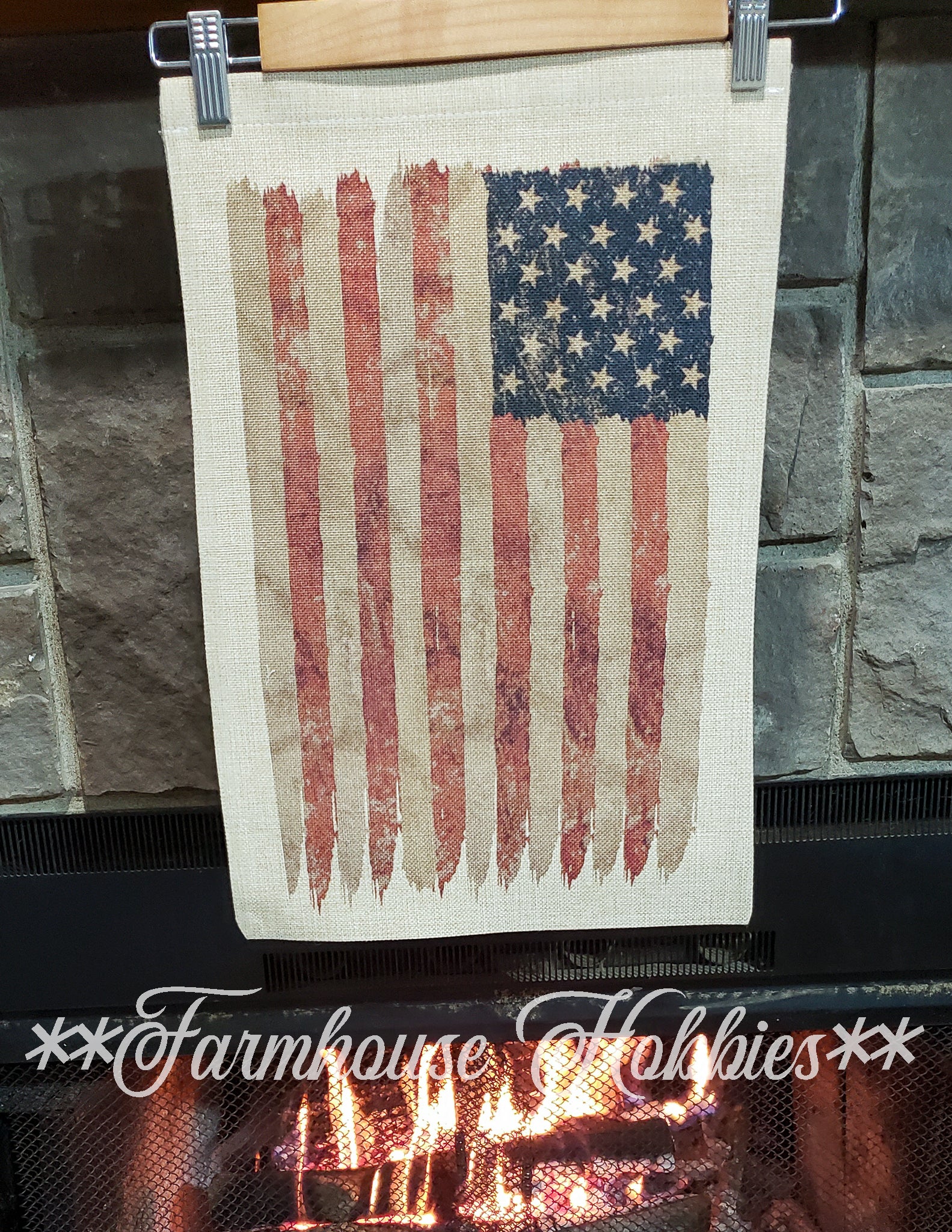 Distressed US Flag Canvas Garden Flag Home Decor/Accessories Farmhouse Hobbies   