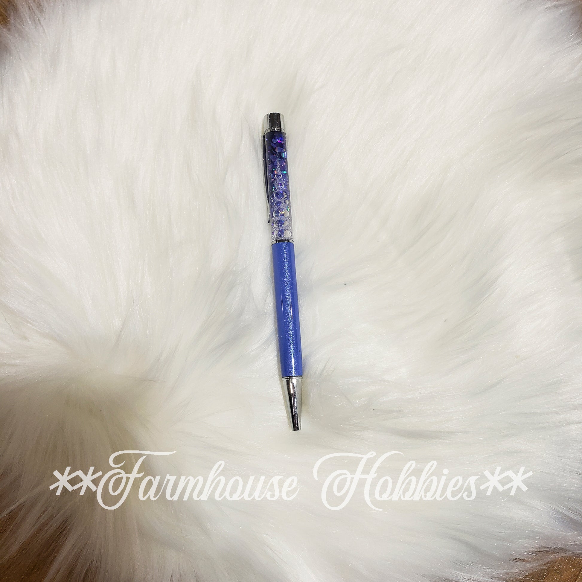 Double Blue Glitter Flow Pen Home Decor/Accessories Farmhouse Hobbies   