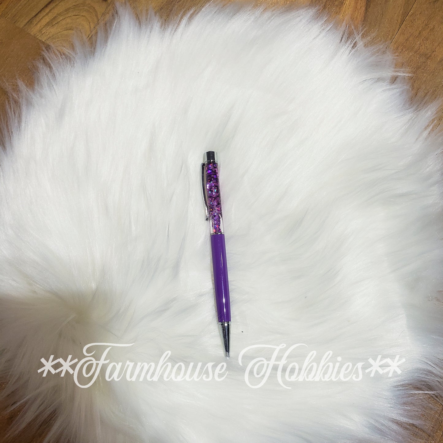 Double Purple Glitter Flow Pen Home Decor/Accessories Farmhouse Hobbies   