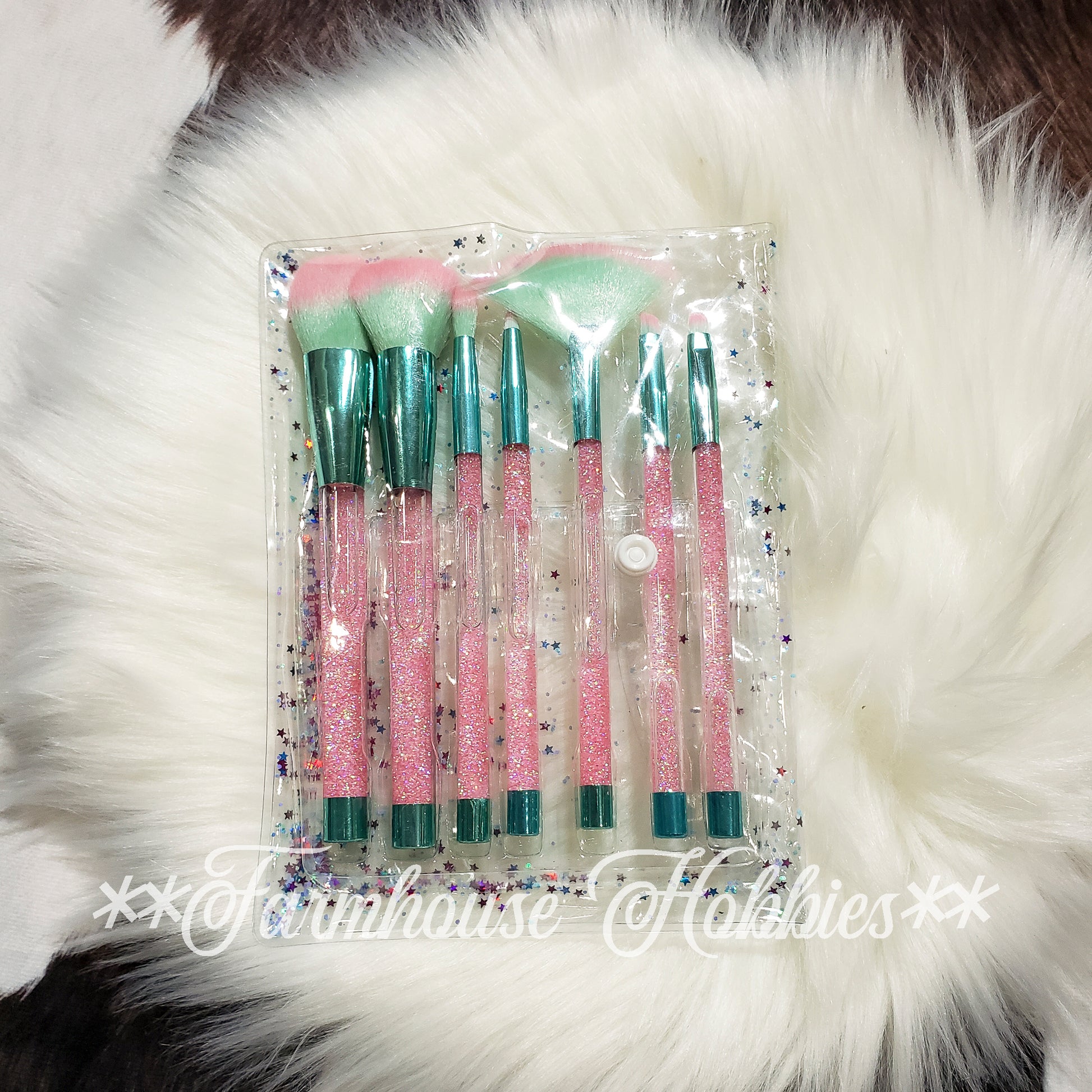 Teal & Pink Makeup Brush Home Decor/Accessories Farmhouse Hobbies   