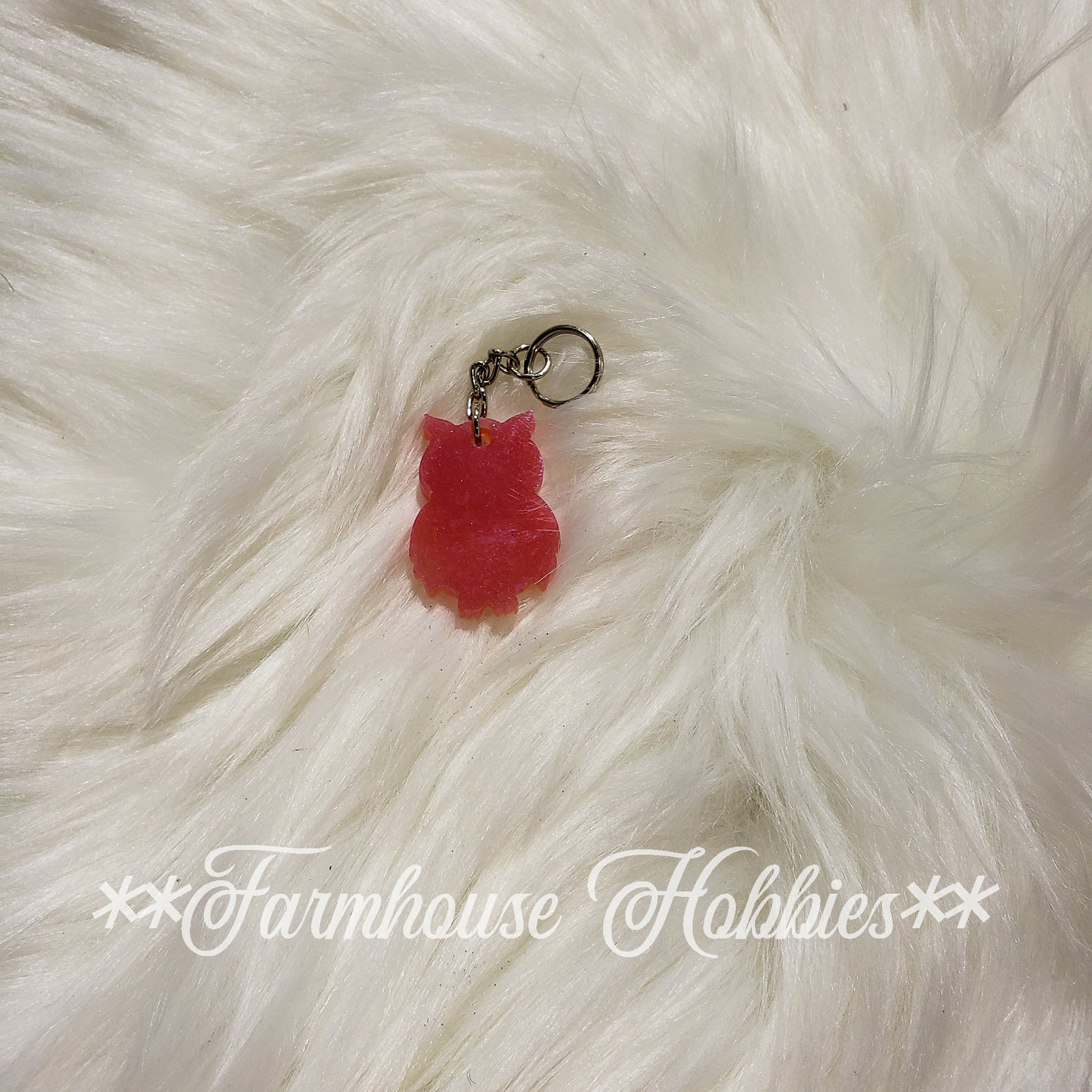 Small Keychain - Red Owl Home Decor/Accessories Farmhouse Hobbies   